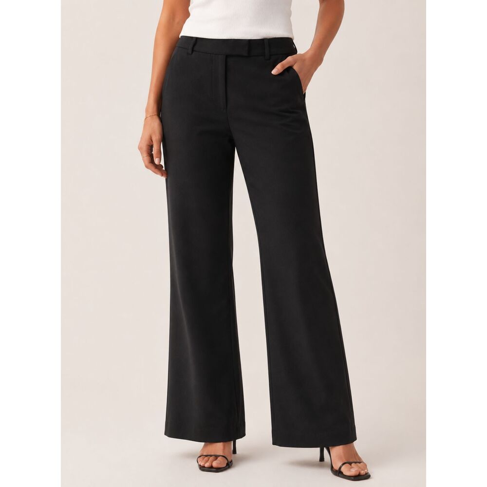 Victor Alfaro Black 96% Wool Bootcut Dress Pants Women's Size 6 Career Office